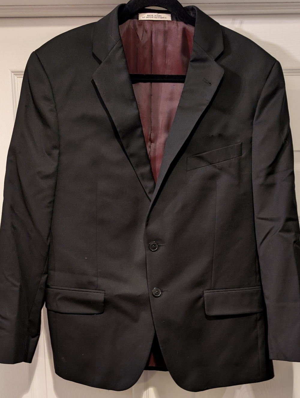 Joseph Abboud Men's 100% Wool Custom Black 2 Piece 2 Button Suit 42S 33S cthny